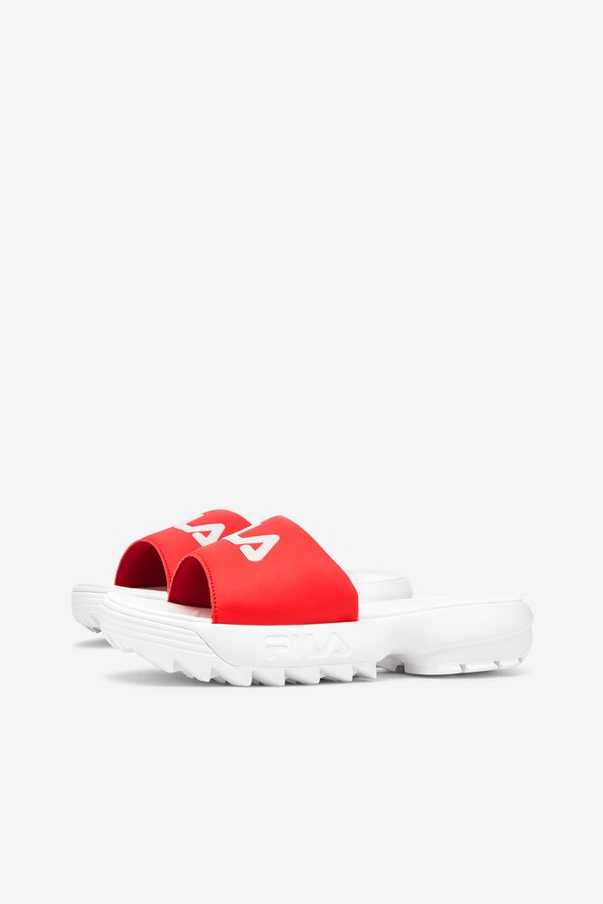 Fila Disruptor Slide Slide Sandals Blancas Rojas Blancas | ZRDG68972