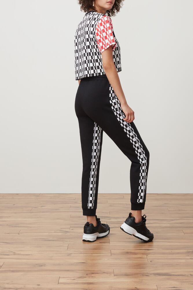 Fila Dita High Waist Jogger Blk/Wht/Cred/Gf | KFZA94718