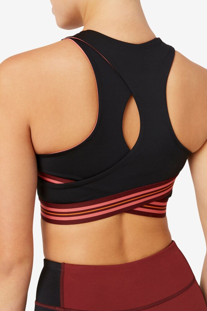 Fila Don'T Sweat It Bra Top Negras Rosas | NLIA42850