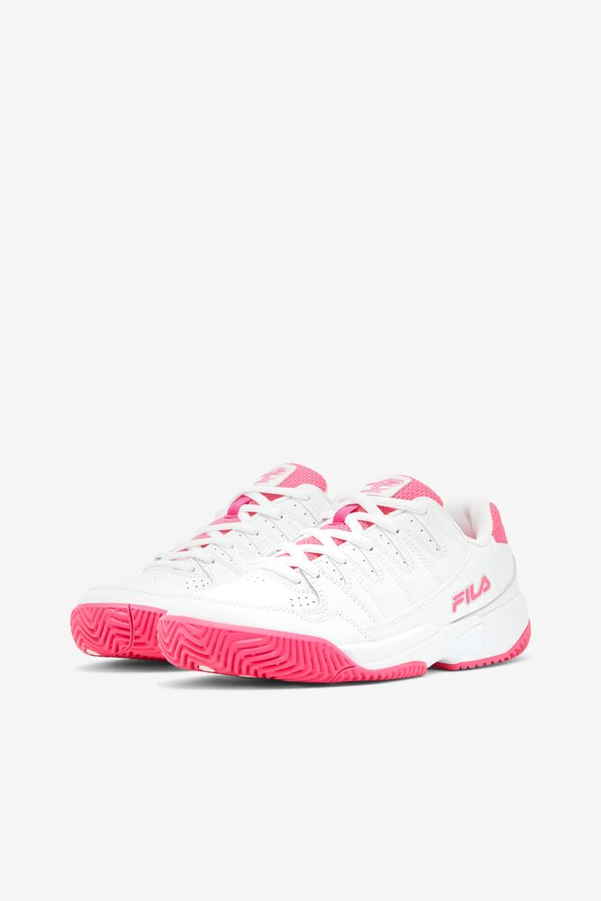 Fila Double Bounce Tennis Shoes Wht/Pglo/Msil | VXFS89430