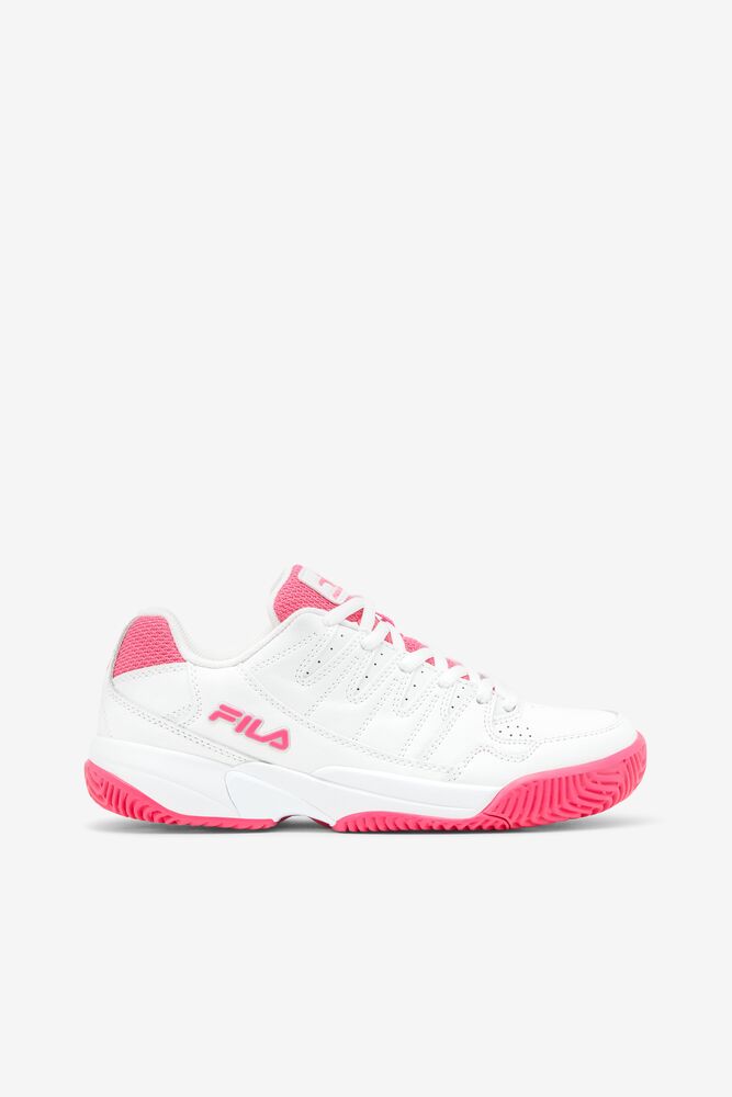 Fila Double Bounce Tennis Shoes Wht/Pglo/Msil | VXFS89430