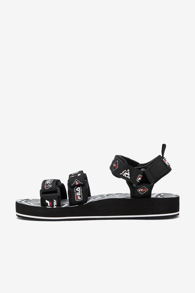 Fila Drifter Dns '90s Slide Sandals Negras Blancas Rojas | HPBZ27586