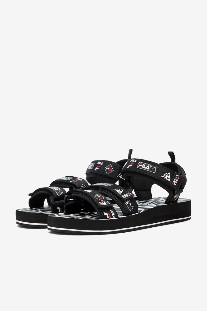 Fila Drifter Dns '90s Slide Sandals Negras Blancas Rojas | HPBZ27586