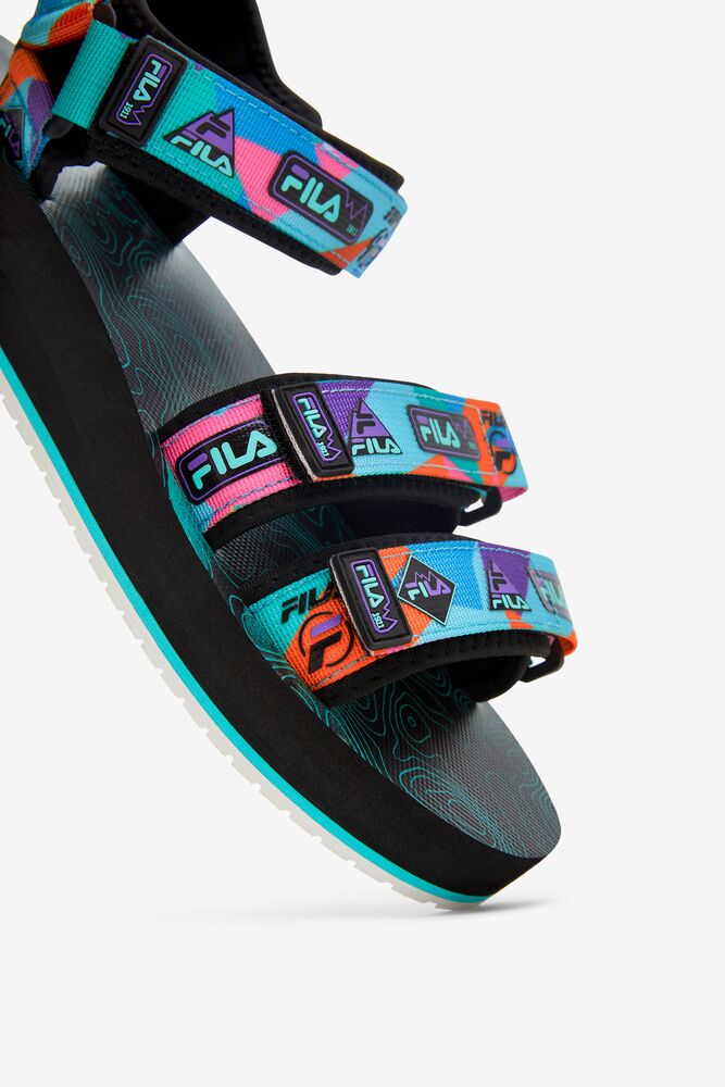 Fila Drifter Dns '90s Slide Sandals Negras Moradas Rojas Naranjas | PNBA37061