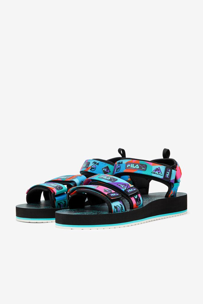 Fila Drifter Dns '90s Slide Sandals Negras Moradas Rojas Naranjas | PNBA37061