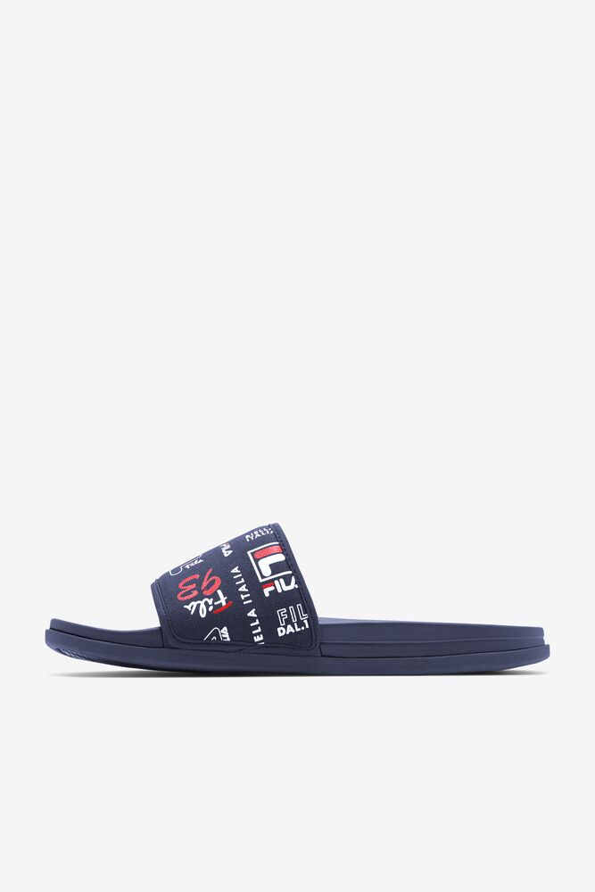 Fila Drifter Lux Patchwork Slide Sandals Azul Marino Rojas Blancas | AUSF26374