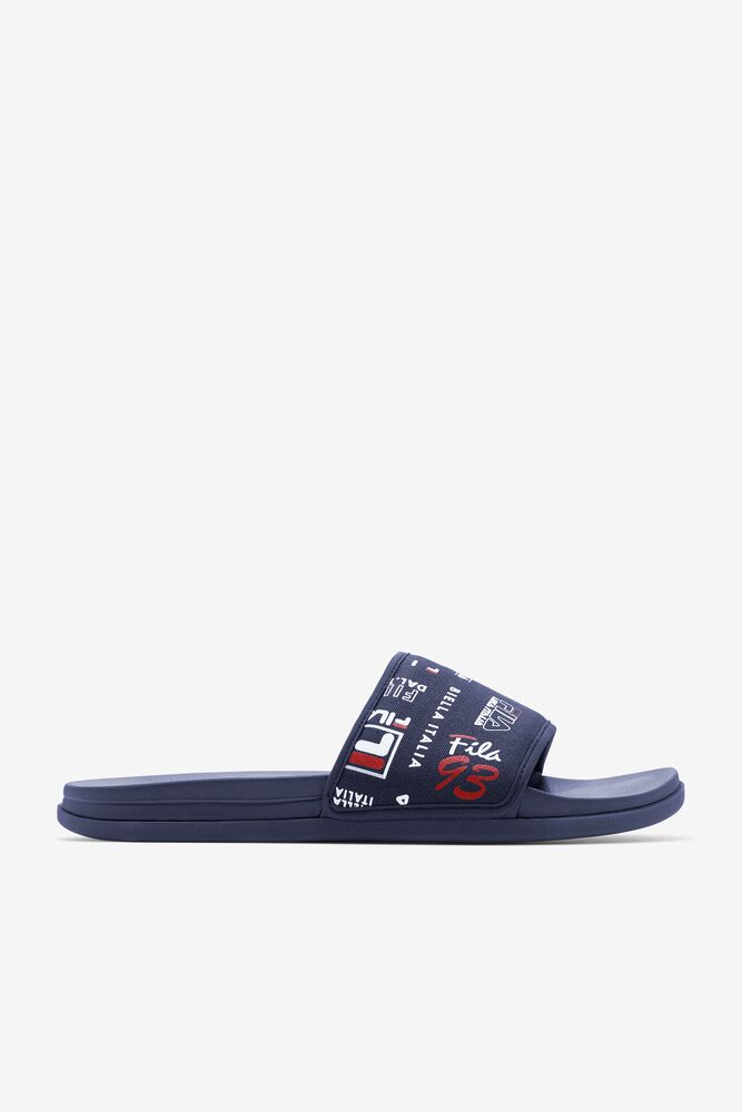 Fila Drifter Lux Patchwork Slide Sandals Azul Marino Rojas Blancas | AUSF26374