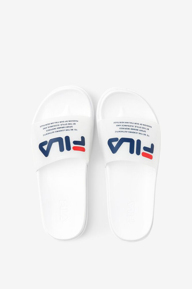 Fila Drifter Luxe Clear Slide Sandals Blancas Azul Marino Rojas | PTDR41376