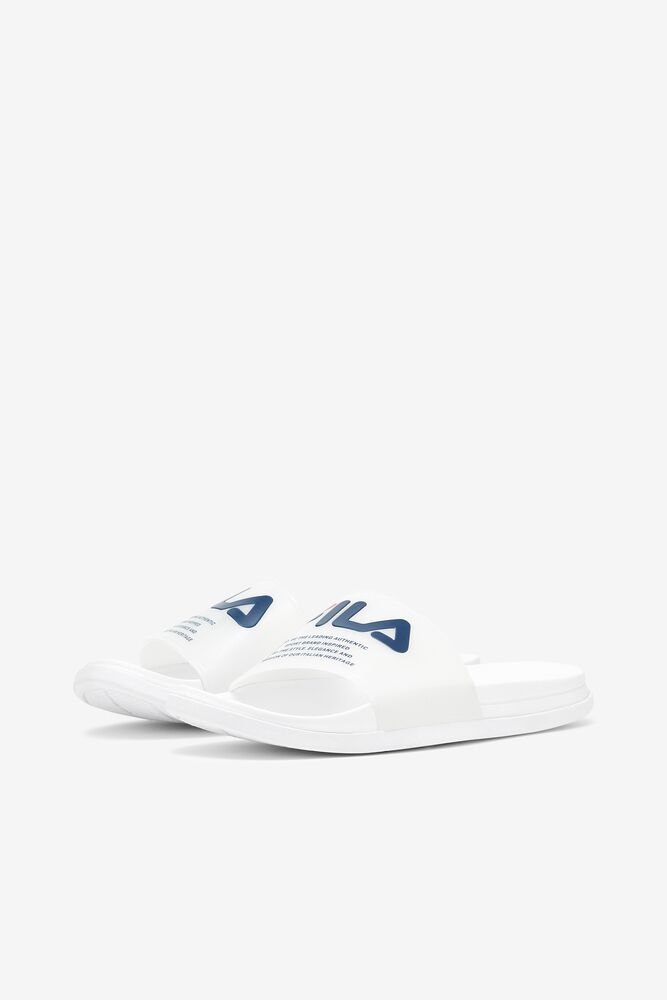 Fila Drifter Luxe Clear Slide Sandals Blancas Azul Marino Rojas | PTDR41376