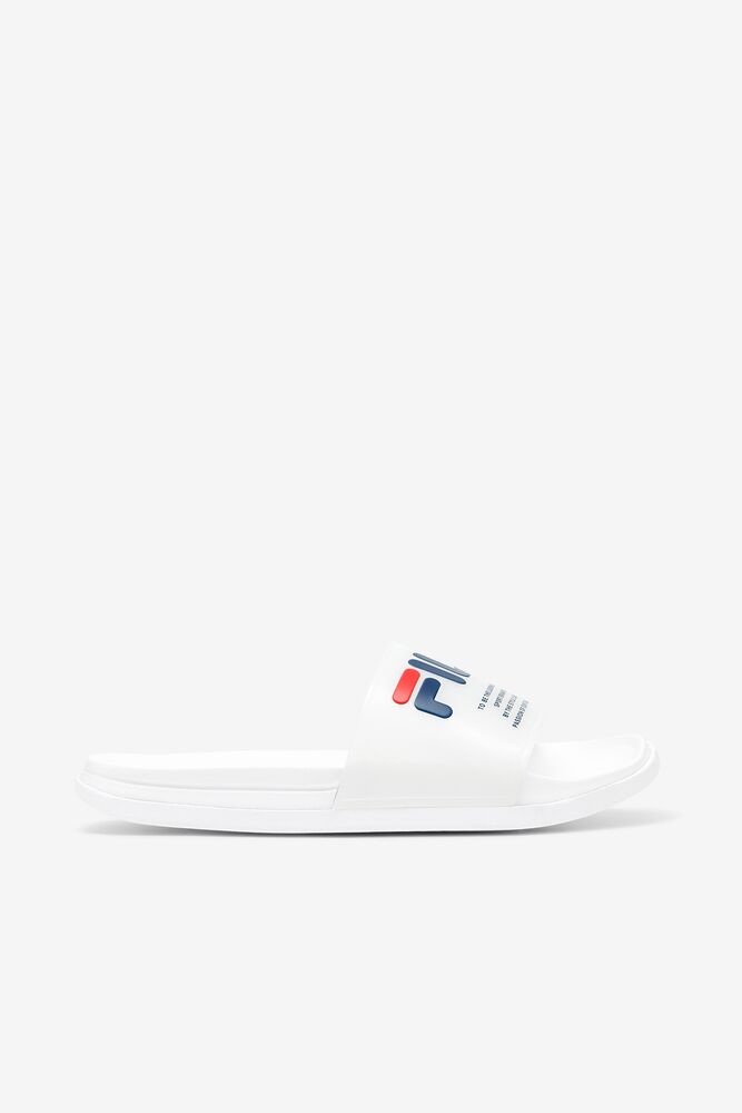 Fila Drifter Luxe Clear Slide Sandals Blancas Azul Marino Rojas | PTDR41376