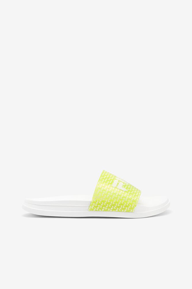 Fila Drifter Luxe Repeat Slide Sandals Blancas Amarillo Blancas | VWSL94571