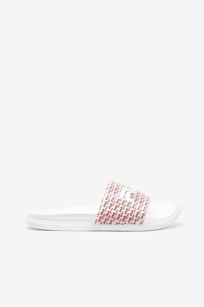 Fila Drifter Luxe Repeat Slide Sandals Blancas Azul Marino Rojas | DGBS97261