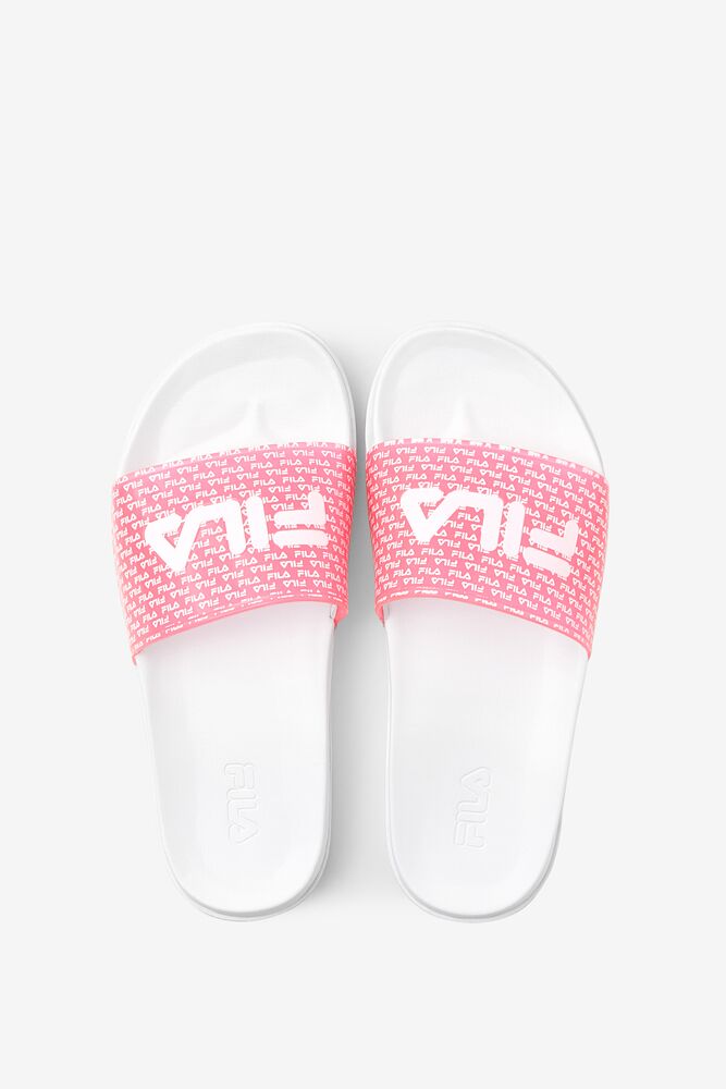 Fila Drifter Luxe Repeat Slide Sandals Blancas Rosas Blancas | YCSK26401