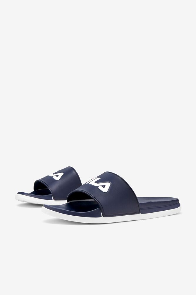 Fila Drifter Luxe Slide Sandals Azul Marino Azul Marino Blancas | YCNO40276