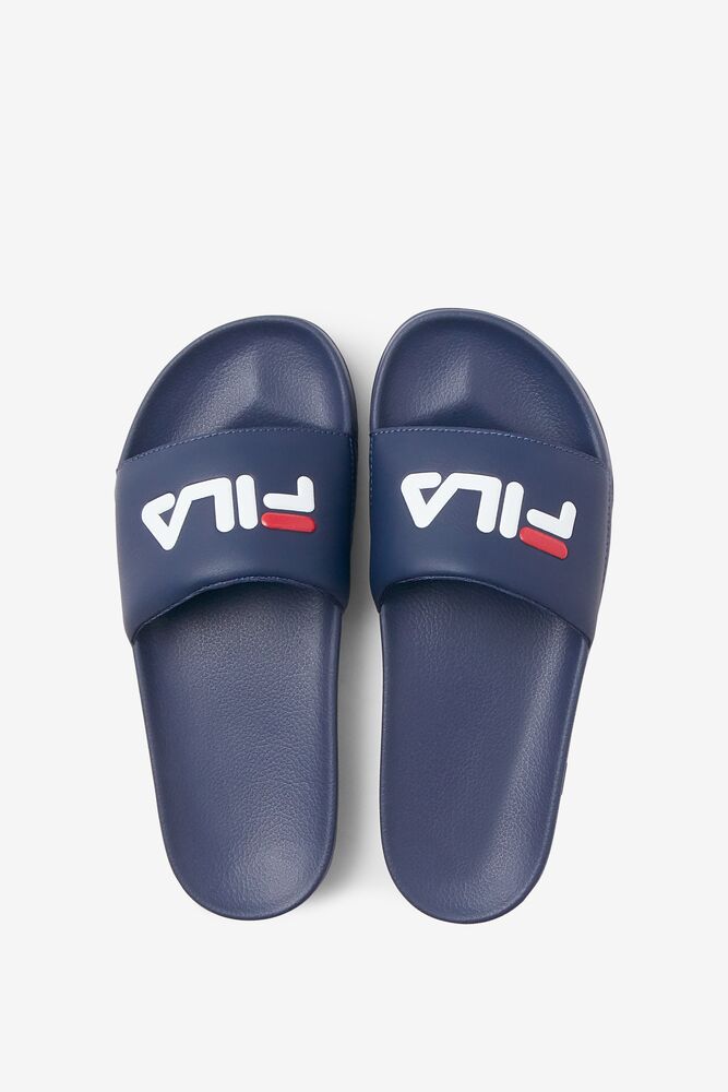 Fila Drifter Slide Sandals Azul Marino Rojas Blancas | ZQRA29780