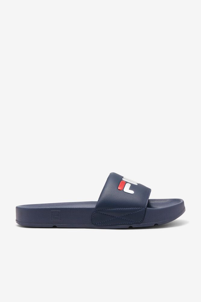 Fila Drifter Slide Sandals Azul Marino Rojas Blancas | NTQY90532