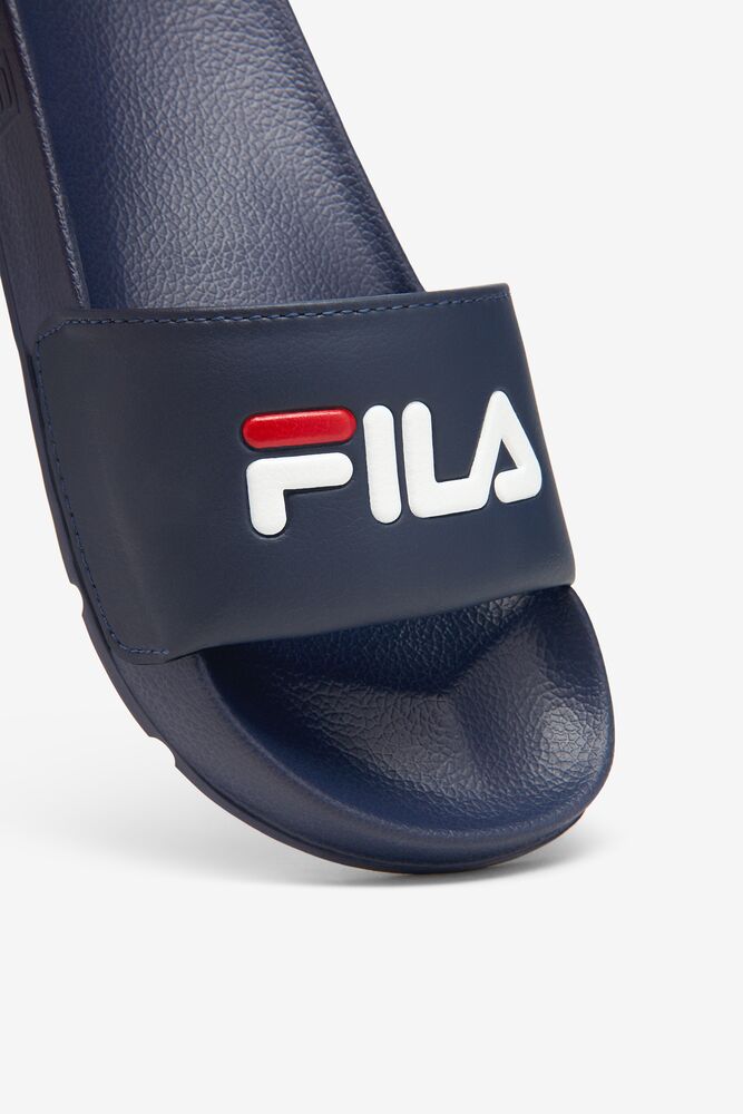 Fila Drifter Slide Sandals Azul Marino Rojas Blancas | MXLA53094