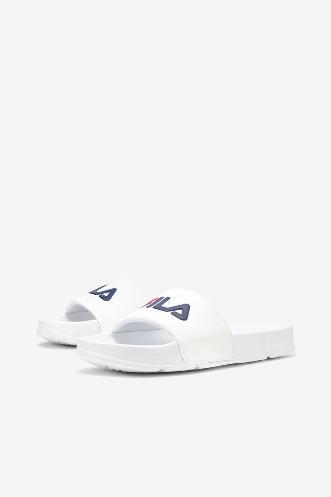 Fila Drifter Slide Sandals Blancas Azul Marino Rojas | IEAF83250