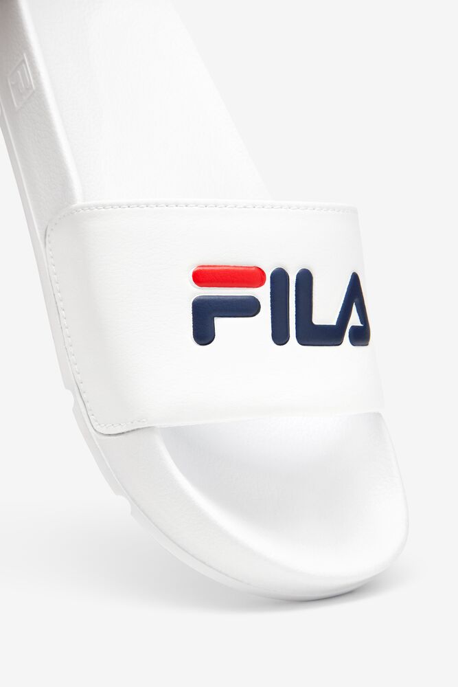 Fila Drifter Slide Sandals Blancas Azul Marino Rojas | IEAF83250