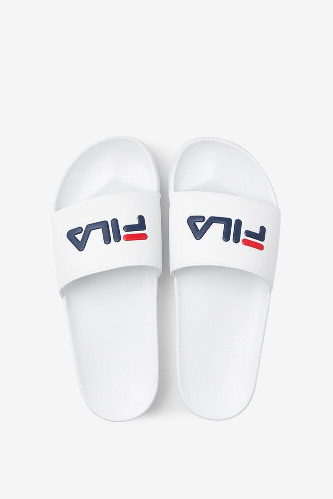 Fila Drifter Slide Sandals Blancas Azul Marino Rojas | CXAB65428