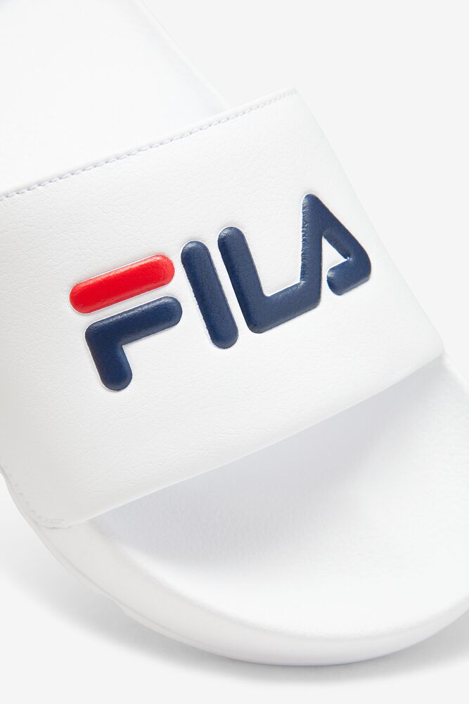 Fila Drifter Slide Sandals Blancas Azul Marino Rojas | CXAB65428