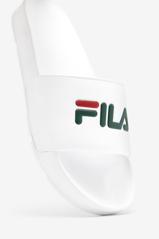 Fila Drifter Slide Sandals Blancas Rojas | BWMU89374