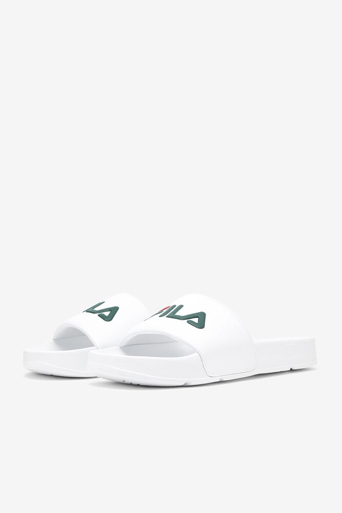 Fila Drifter Slide Sandals Blancas Rojas | BWMU89374