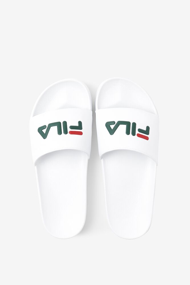 Fila Drifter Slide Sandals Blancas Rojas | BWMU89374