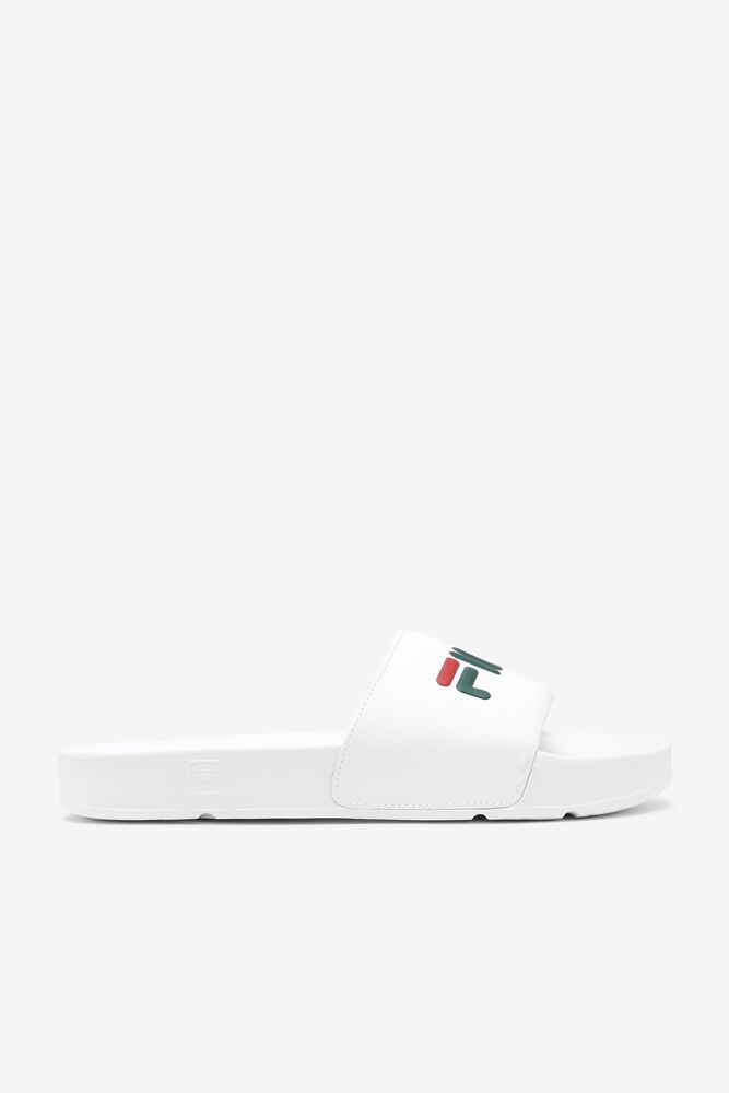 Fila Drifter Slide Sandals Blancas Rojas | BWMU89374