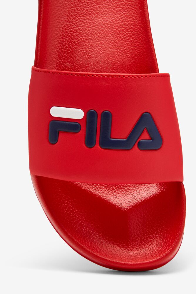 Fila Drifter Slide Sandals Rojas Azul Marino Blancas | NDZM51632