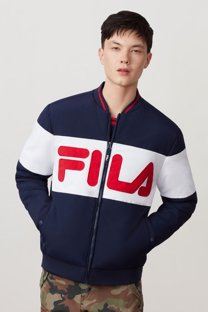 Fila Duccio Bomber Jacket Peac/Wht/Cred | WKPO26408