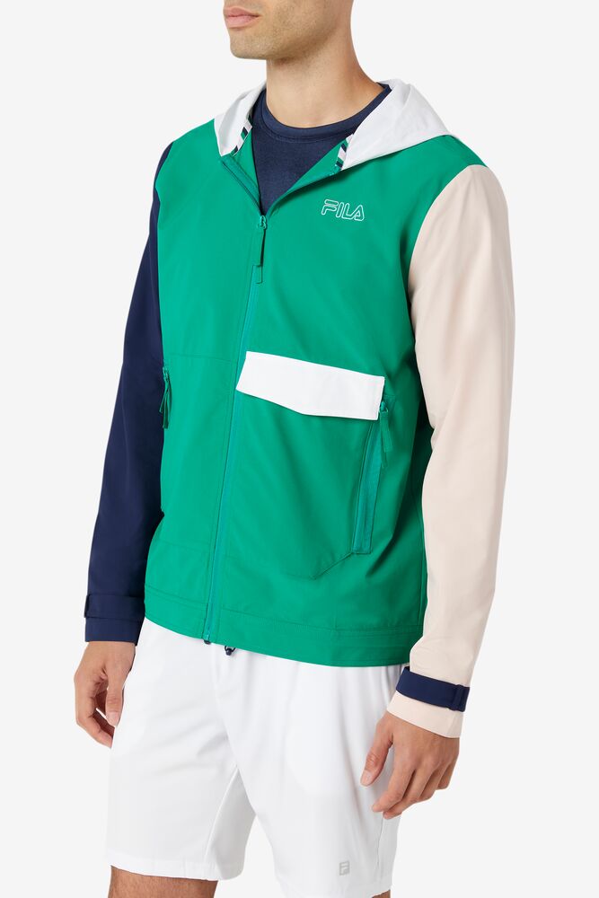 Fila Dutton Woven Wind Jacket Verde Rosas | ZQXA68493