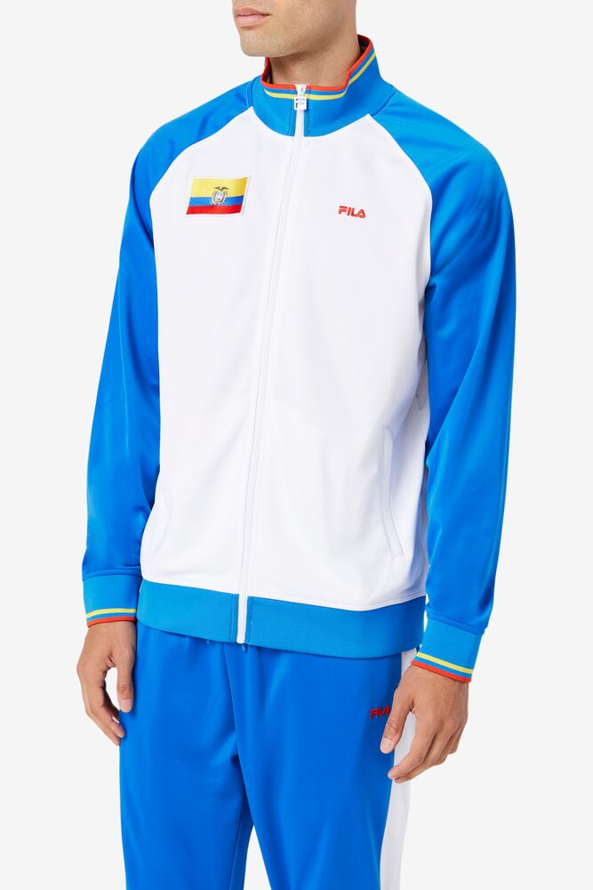 Fila Ecuador Track Jacket Blancas Azules Rojas Amarillo | HRTM69520