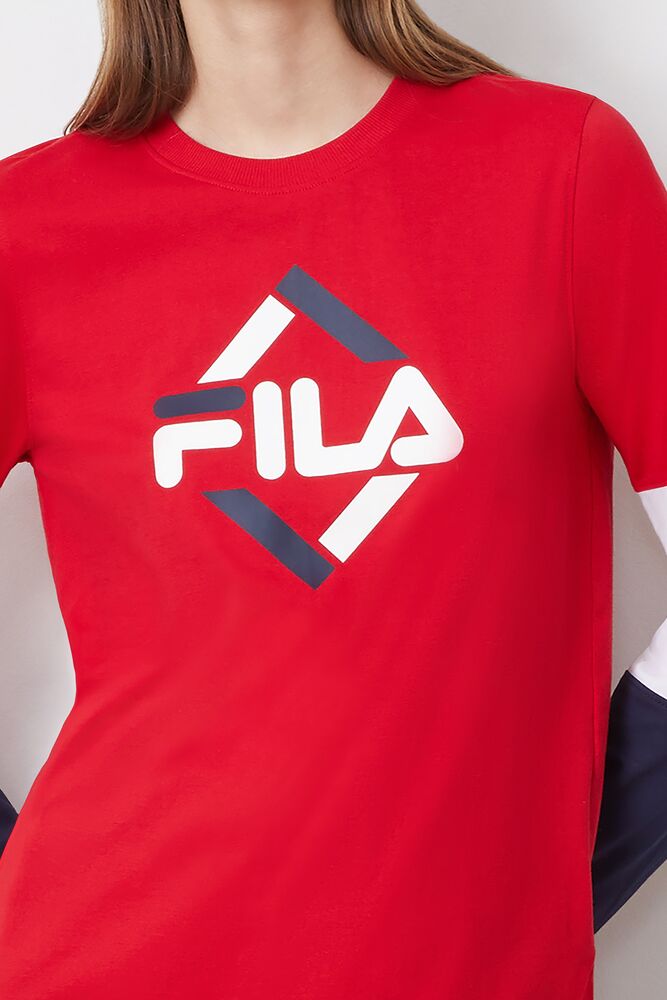 Fila Edwina Longsleeve Tee Cred/Wht/Peac | VALE27581