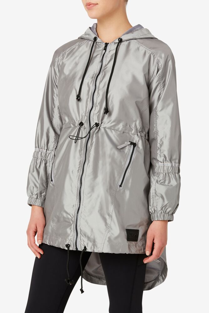 Fila Elle Parka Jacket 030 Silversconce | JADU67405