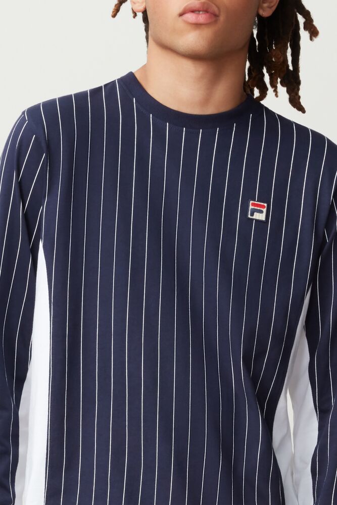 Fila Eoghan Long Sleeve Tee Azul Marino Blancas | VHJM30261