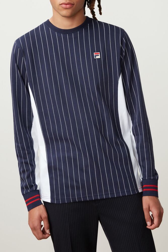 Fila Eoghan Long Sleeve Tee Azul Marino Blancas | VHJM30261