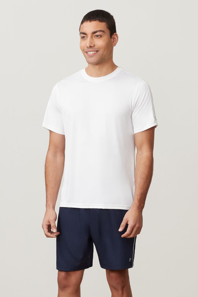 Fila Essentials Heather Mesh Crew Blancas | PIDT48390