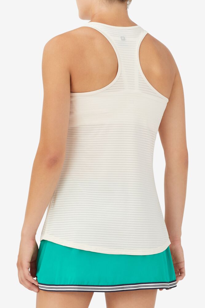 Fila Essentials Racerback Tank 140 Ecru | HBLP16207