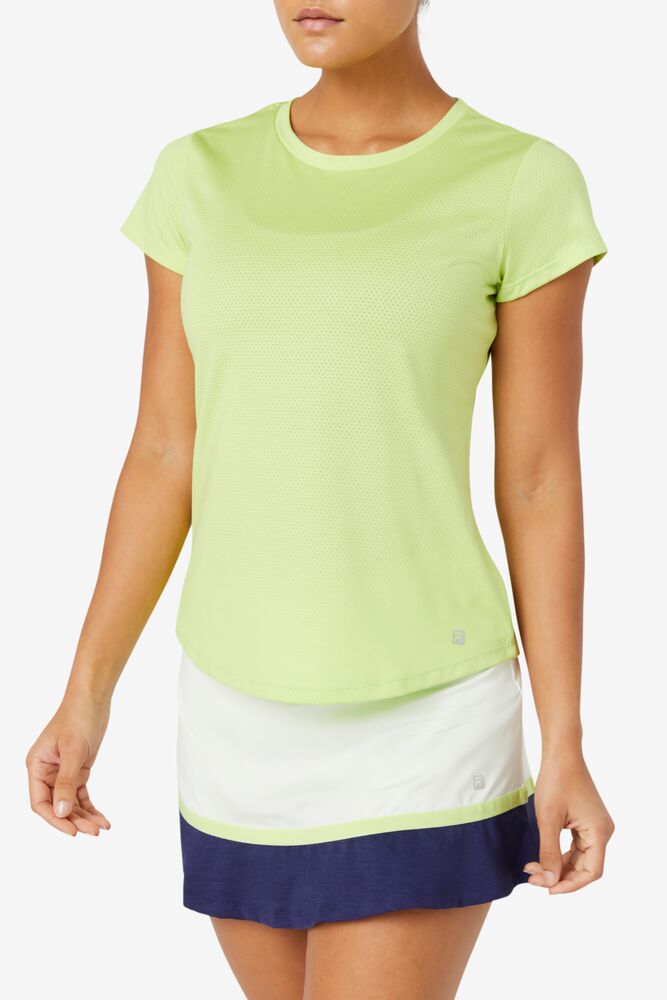 Fila Essentials Short Sleeve Top 540 Wild Lime | SJWN15708