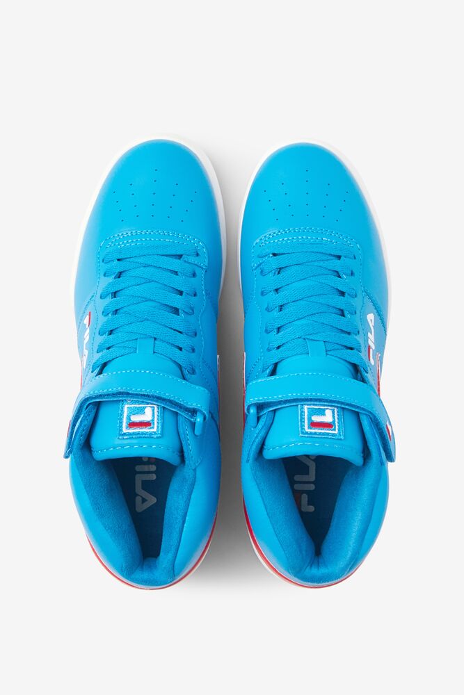 Fila F-13 Mid Tennis Shoes Azules Rojas Blancas | XCMT43915