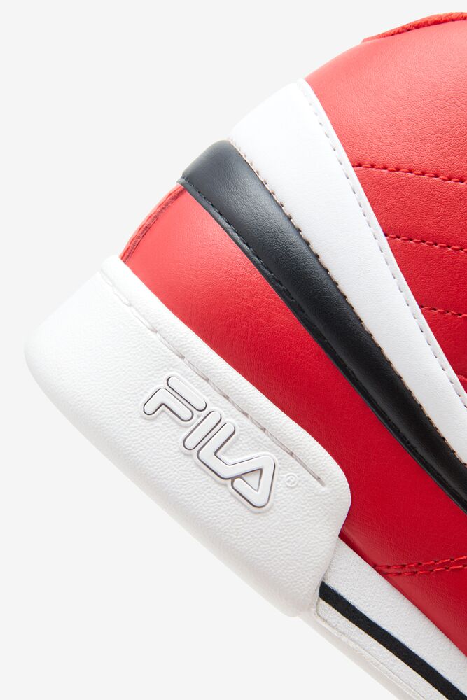 Fila F-13 Mid Tennis Shoes Rojas Negras Blancas | YQTX08359