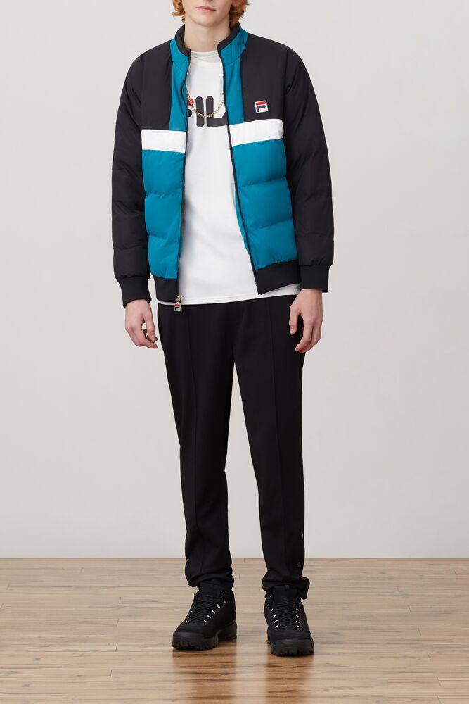 Fila Fausto Ski Jacket Blk/Hblu/Wht | IMAB31945