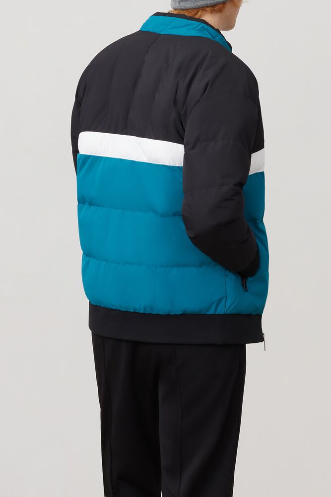 Fila Fausto Ski Jacket Blk/Hblu/Wht | IMAB31945