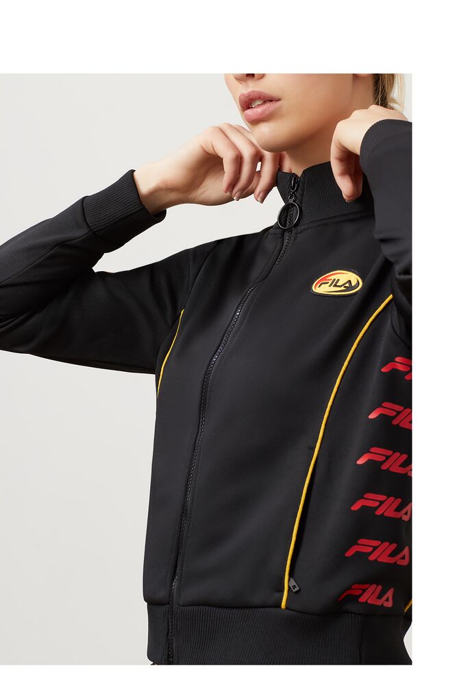 Fila Fernanda Track Jacket Blk/Cred/Gfus | FTAB59761