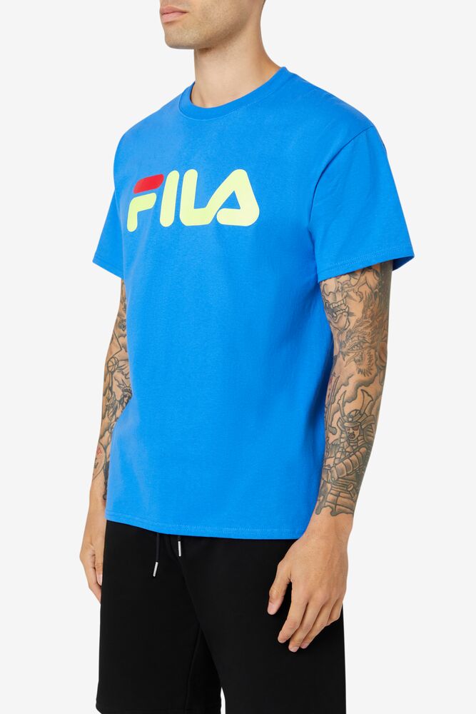 Fila Fila Logo Tee Azules Amarillo Rojas | UVFG61753