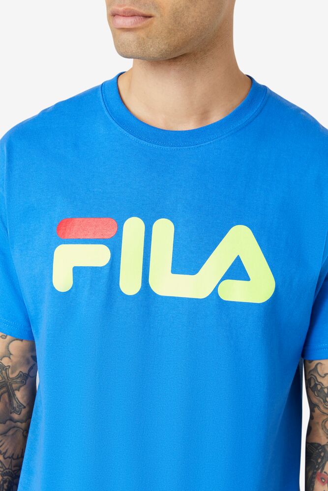 Fila Fila Logo Tee Azules Amarillo Rojas | UVFG61753