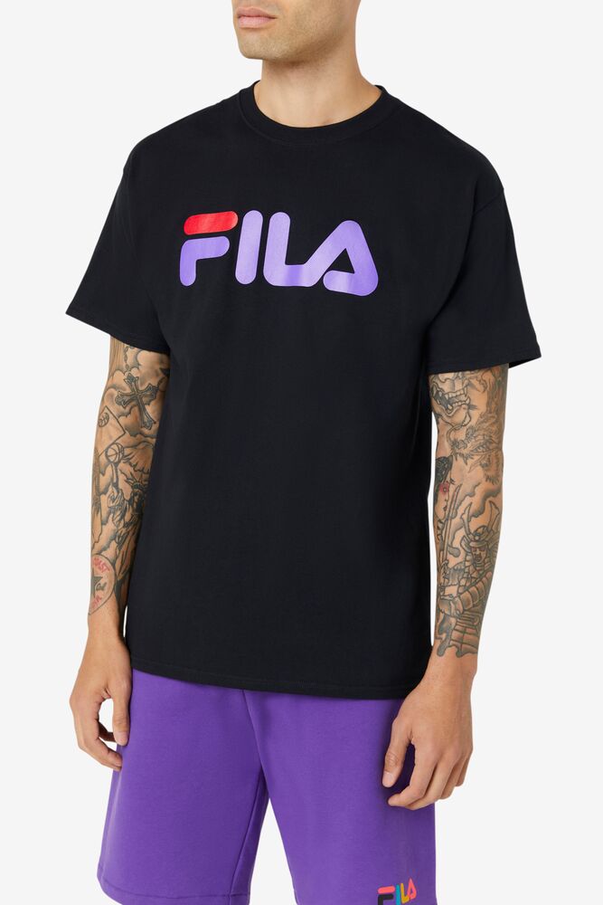 Fila Fila Logo Tee Negras Moradas Rojas | WILF63574