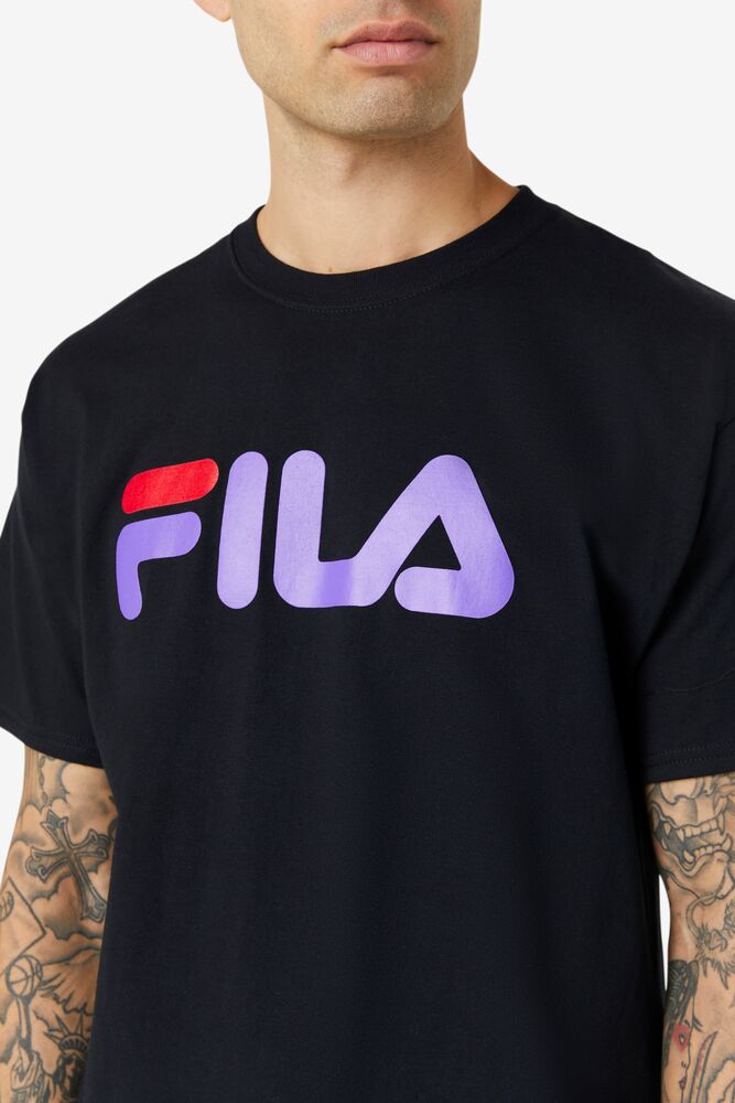 Fila Fila Logo Tee Negras Moradas Rojas | KHZE57286