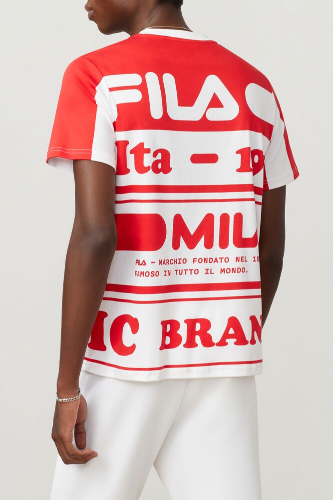 Fila Fila Milano Printed Cotton Tee Rojas | KUVB47089